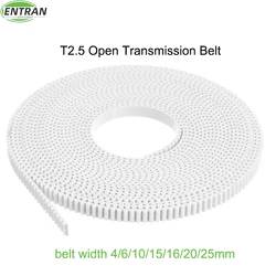 Polyurethane PU T2.5 Tooth Transmission Conveyor Timing Belt Open Steel Cord Kevlar Cord Pitch 5mm Pu Synchronous Belt 3D Printe