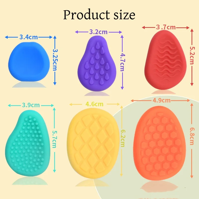 Fidget Toy Pietra sensoriale per bambini Autismo Kid Giocattolo calmante Dita Giocattolo di attività Giocattolo per alleviare l'ansia per adulti Pietra morbida colorata per preoccupazioni