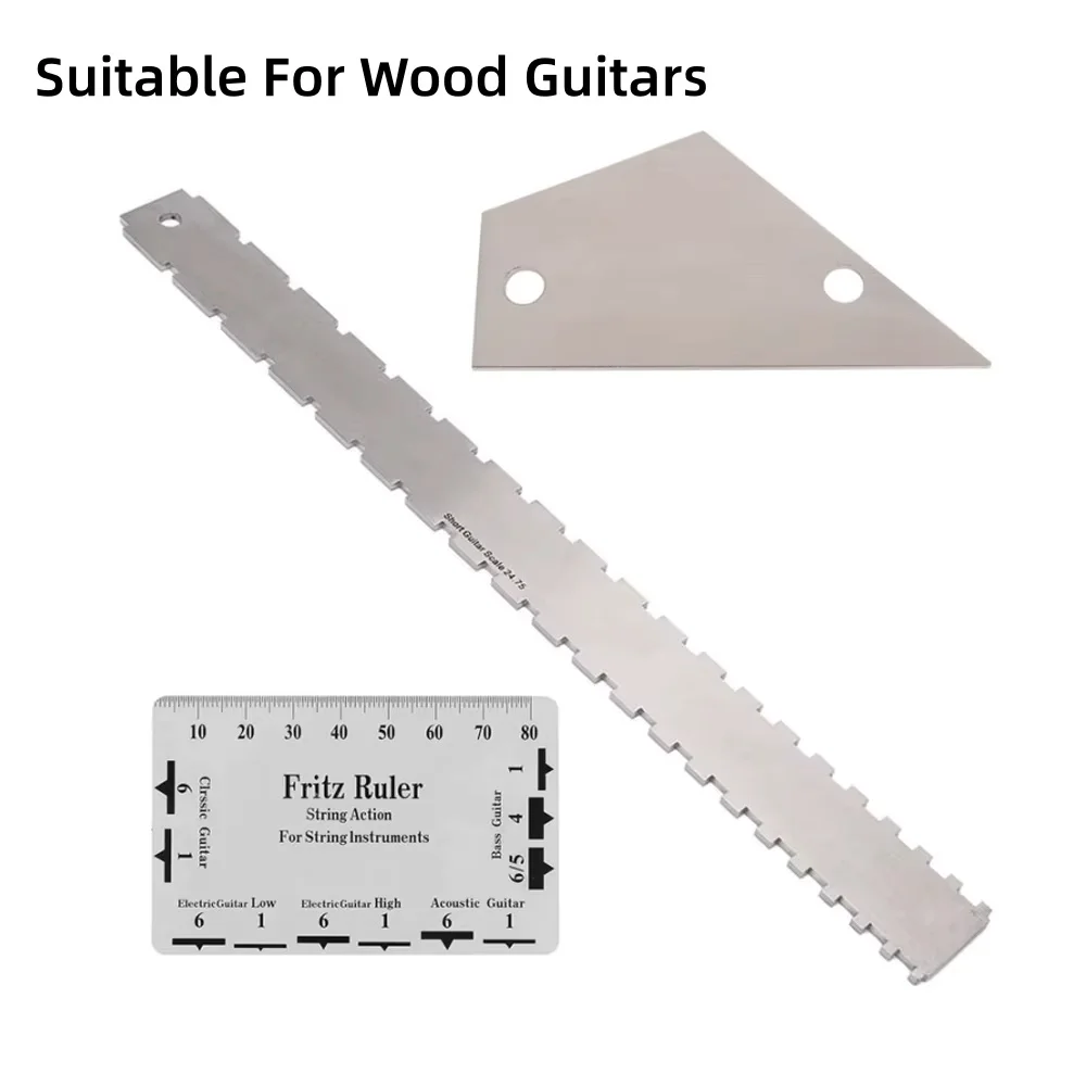 3 stücke Gitarre Hals Kerb Gerade Kante Lineal Gitarrenbauer Werkzeug String Action Gauge Höhe Herrscher Gitarre Fret Nivellierung Guide – Detail 1