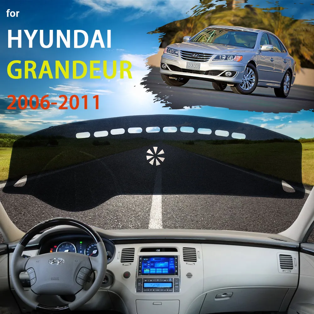 

Защитный чехол на приборную панель для Hyundai Grandeur Azera 2006 2007 2008 2009 2010 2011, автомобильные аксессуары, ковер на приборную панель