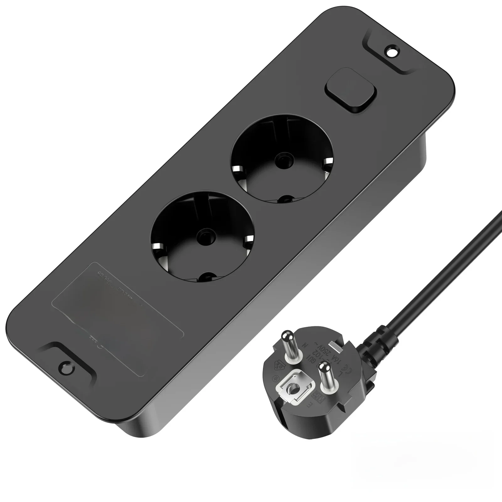 Europese standaard desktop-stekkerdoos met 2/3 AC-stopcontacten, 2 USB-poorten, 2 Type-C oplaadpoorten, 2m kabel - afbeelding 2
