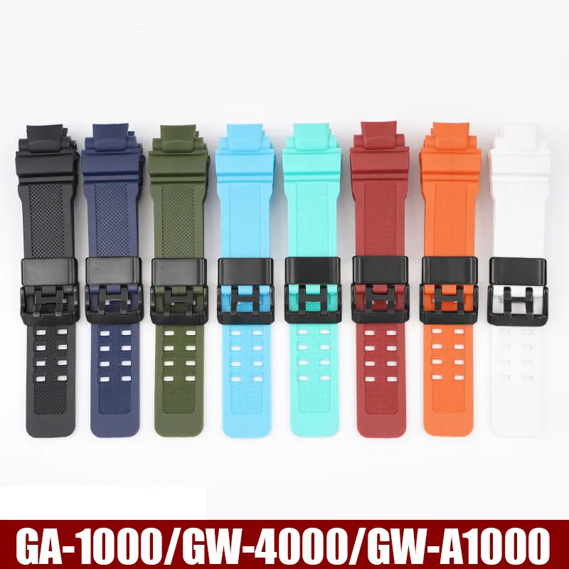 Rubber Strap for Casio G-SHOCK GA-1000 GA-1100 GW-4000 GW-A1000 Men's Diving Sports Watchband Replacement Accessories