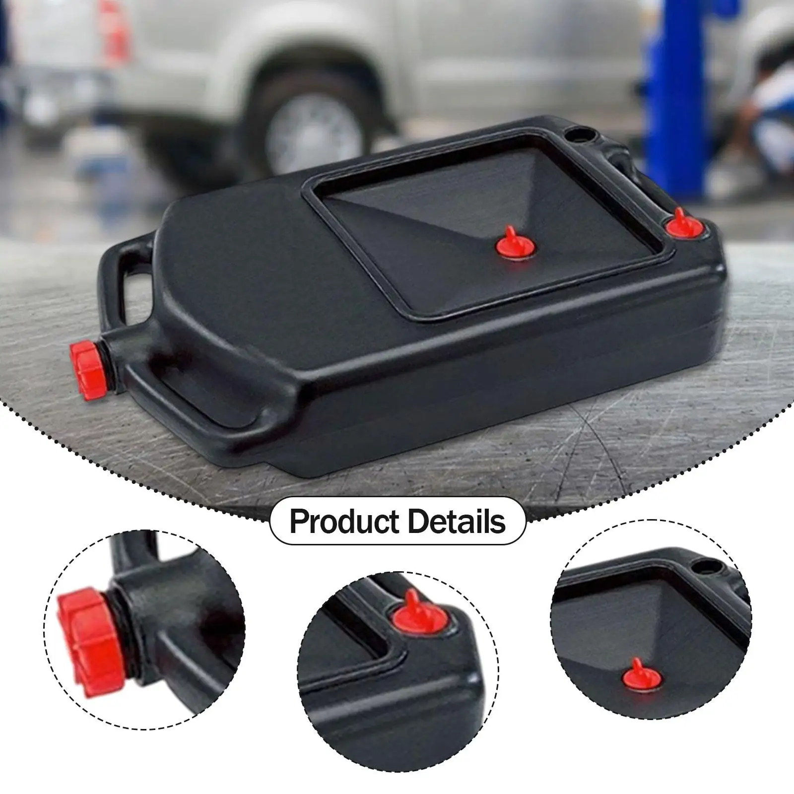 ภาชนะรองน้ำมันเครื่อง 8 ลิตร ป้องกันการรั่วซึม พร้อมหูหิ้ว สำหรับโรงรถ รถบรรทุก ยานพาหนะ RV ถาดรองน้ำมันเครื่อง ป้องกันการกระเด็น ถาดรองน้ำมันเครื่องยนต์