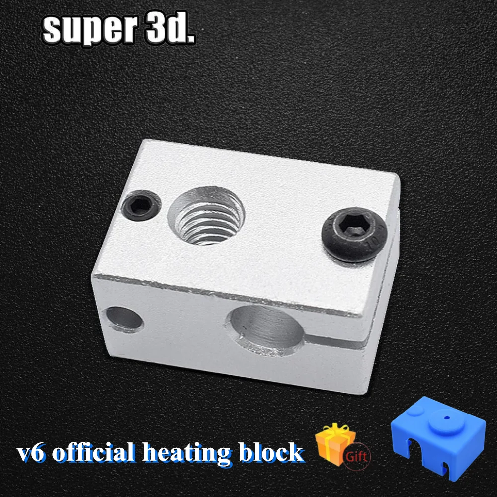 New Upgraded Aluminium V6 Official Heat Block 23*16*12 mm For E3D V6 PT100 J-head Extruder HotEnd Heater sensor 3D printer Parts