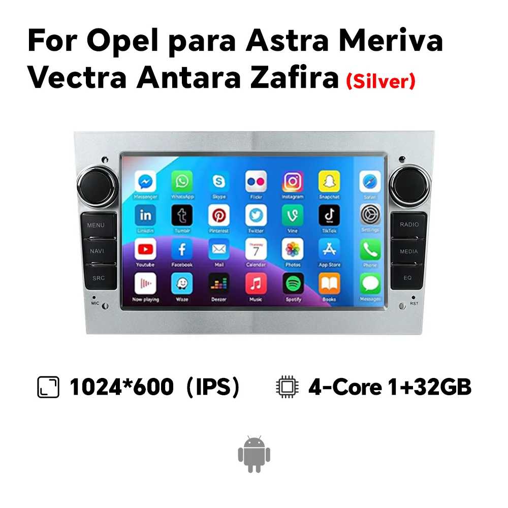 Eunavi 2Din Android Autoradio voor Opel Astra H G J Zafira B Corsa C D Antara Vectra Vivaro GPS RDS DSP 4G CarPlay Autoradio