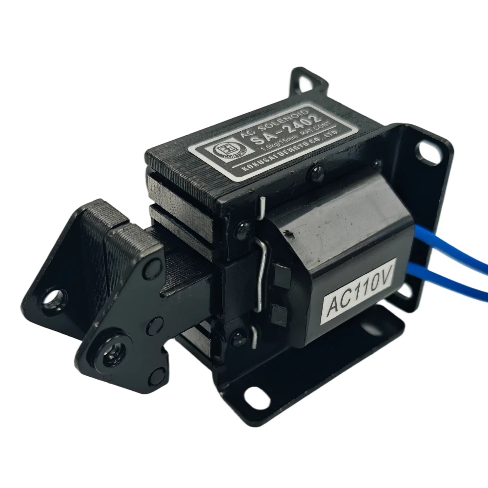 SA-2402 AC110V 220V 380V Traction Solenoid Electromagnet Pull Type 1kg Force 9.8N 15mm Stroke AC Solenoid