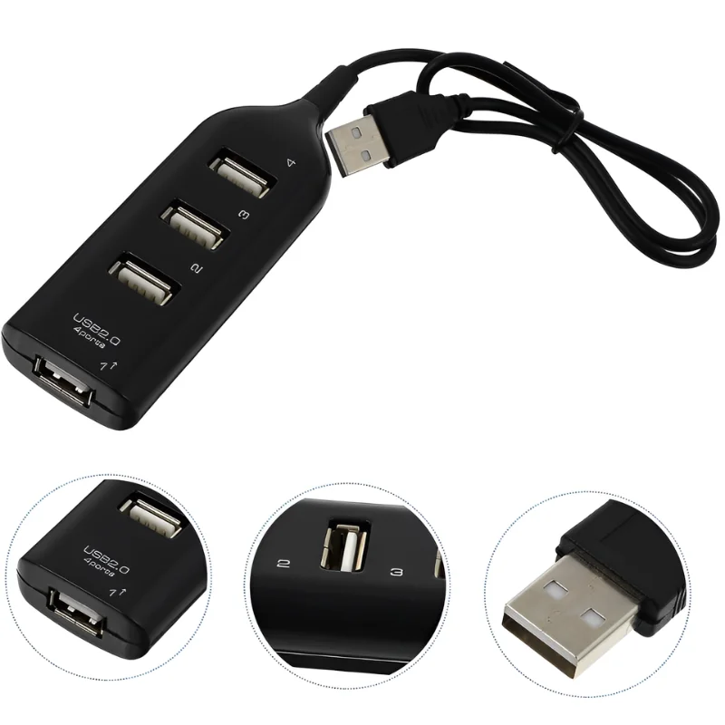 4 Port Quick 2.0 Usb Hub Extension Pc Notebook Mouse Keyboard Up to 480 Mbps Plug & play FRONT SHIP TO ALL BRAZIL