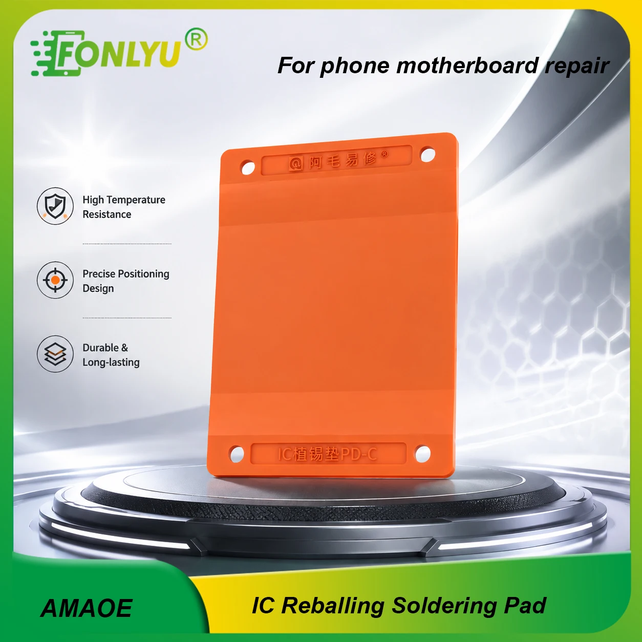 AMAOE PD-C IC Soldering Pad High Temperature Resistant Silicone Mat for Phone Repair CPU Chip Reballing Stencil BGA Rework Tool