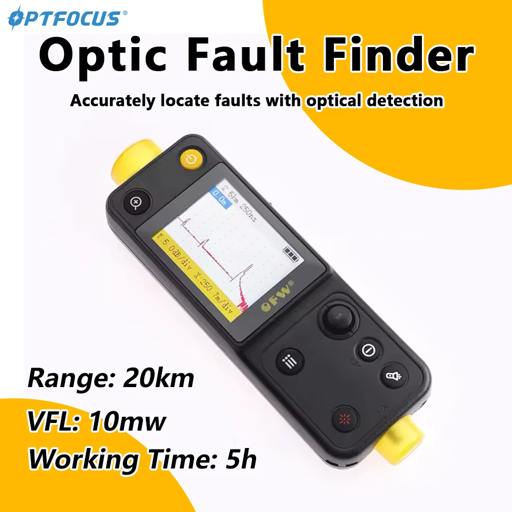

OPTFOCUS Optic Fault Finder Mini OTDR 20KM FTTH FTTA FTTB Handheld Fault Tester 10mw Fiber Optic Test Tool