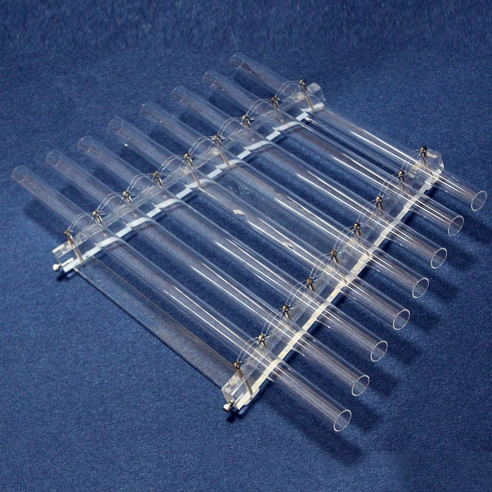 432hz 8 Tubes Clear Quartz Crystal Singing Harp Portable Transpartent Crystal Harp for Yoga Meditation Percussion Instrument