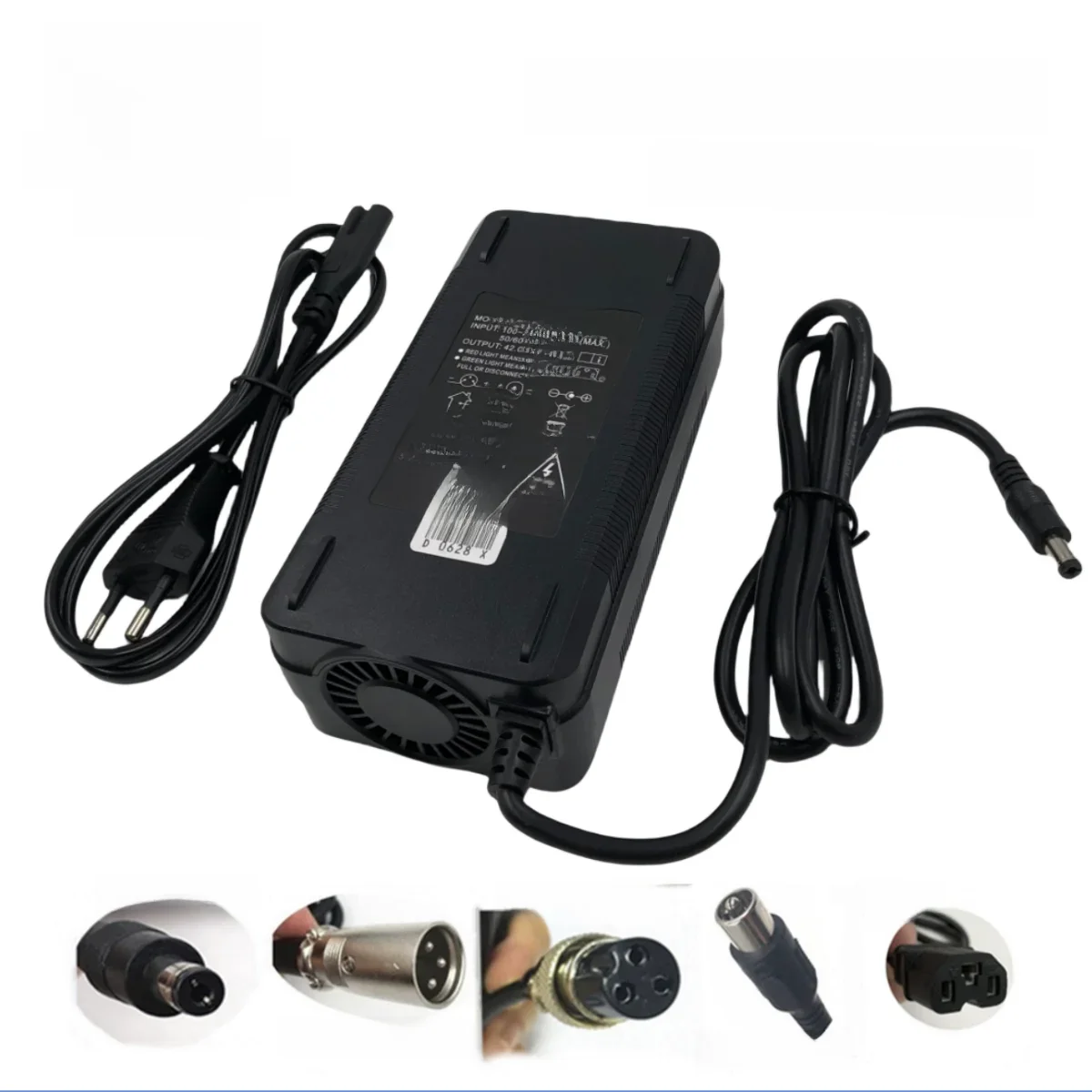 36V-Ladegerät mit 42V4A-Ausgang, schnelles Lithium-Batterieladegerät, Li-Ion-Ladegerät für 36V 10S-Batterie mit Lüfter, DC GX16 RCA-Anschluss