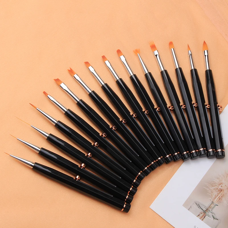 

Eval Nail Brushes Set Nylon Nail Art Brush Replaceable Acrylic Polish Brush Nail Draw Pen Liner Painting Brush Manicure Tools