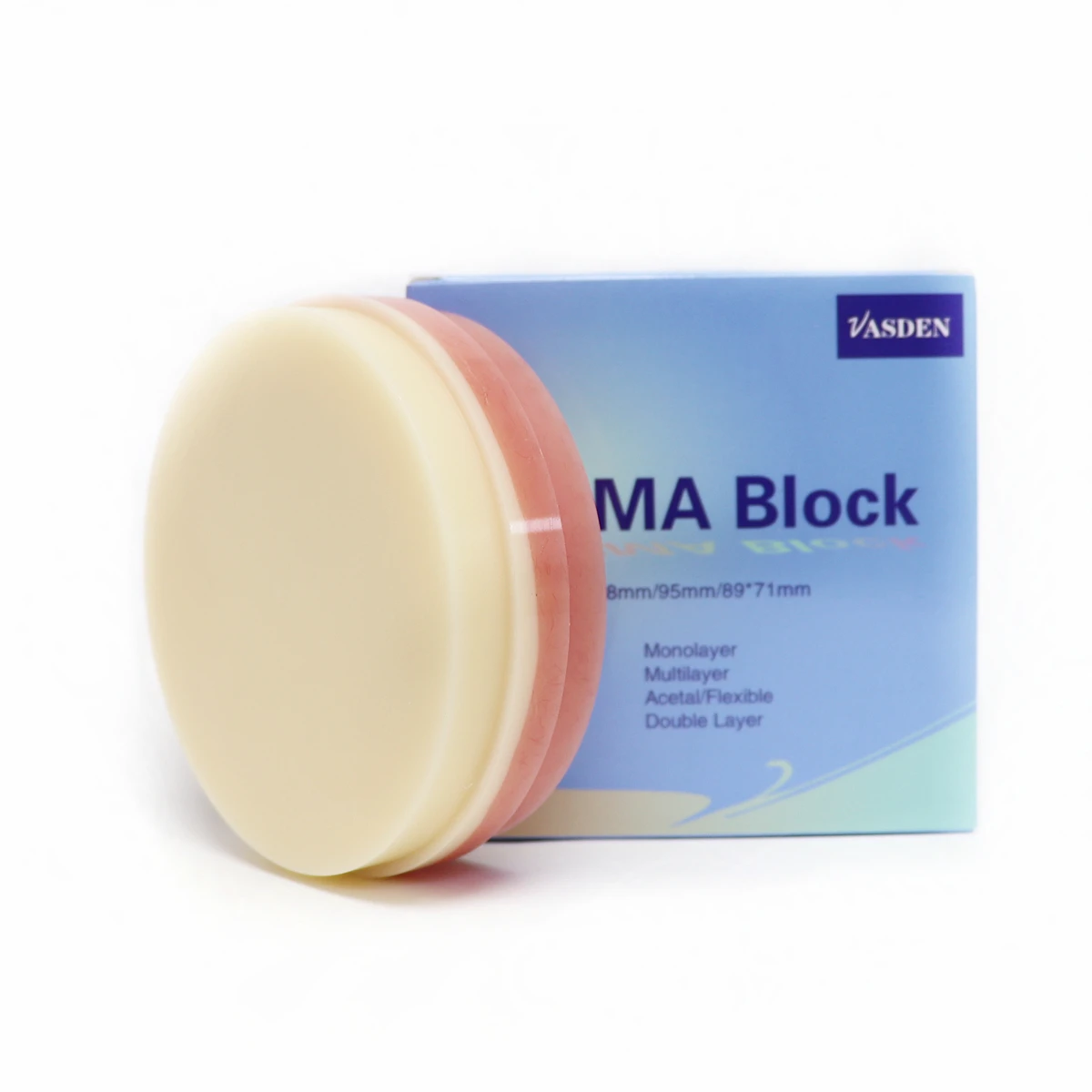 Double Layer PMMA Disc Full Denture PMMA Block Resin Cad Cam Material Bilayer PMMA Disc for Dental Lab