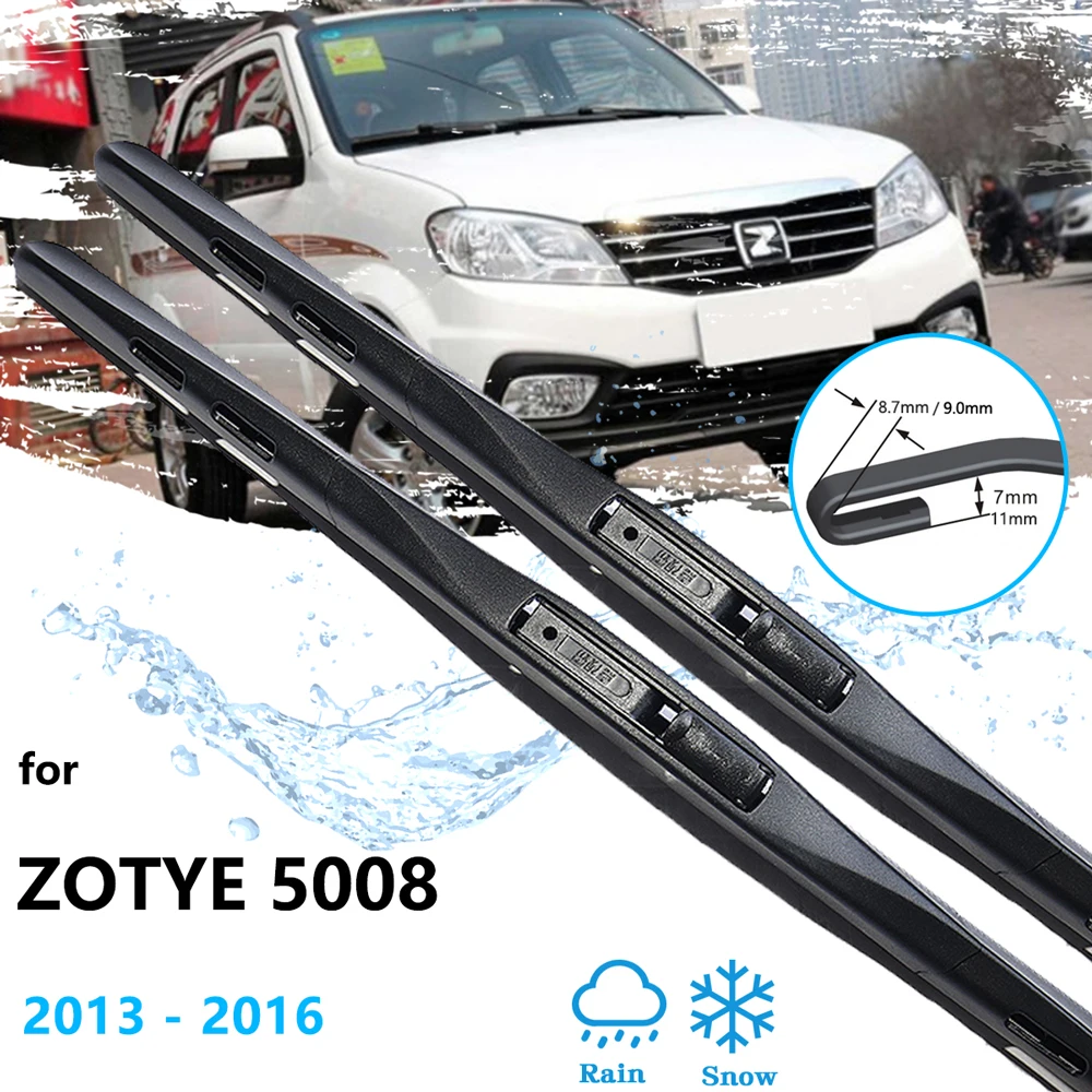 For Zotye T200 5008 Hunter Nomad Autorrad Outsider 2013~2016 Front Wiper Blades Cutter Cleaning Replacement U J Hook Hatchback