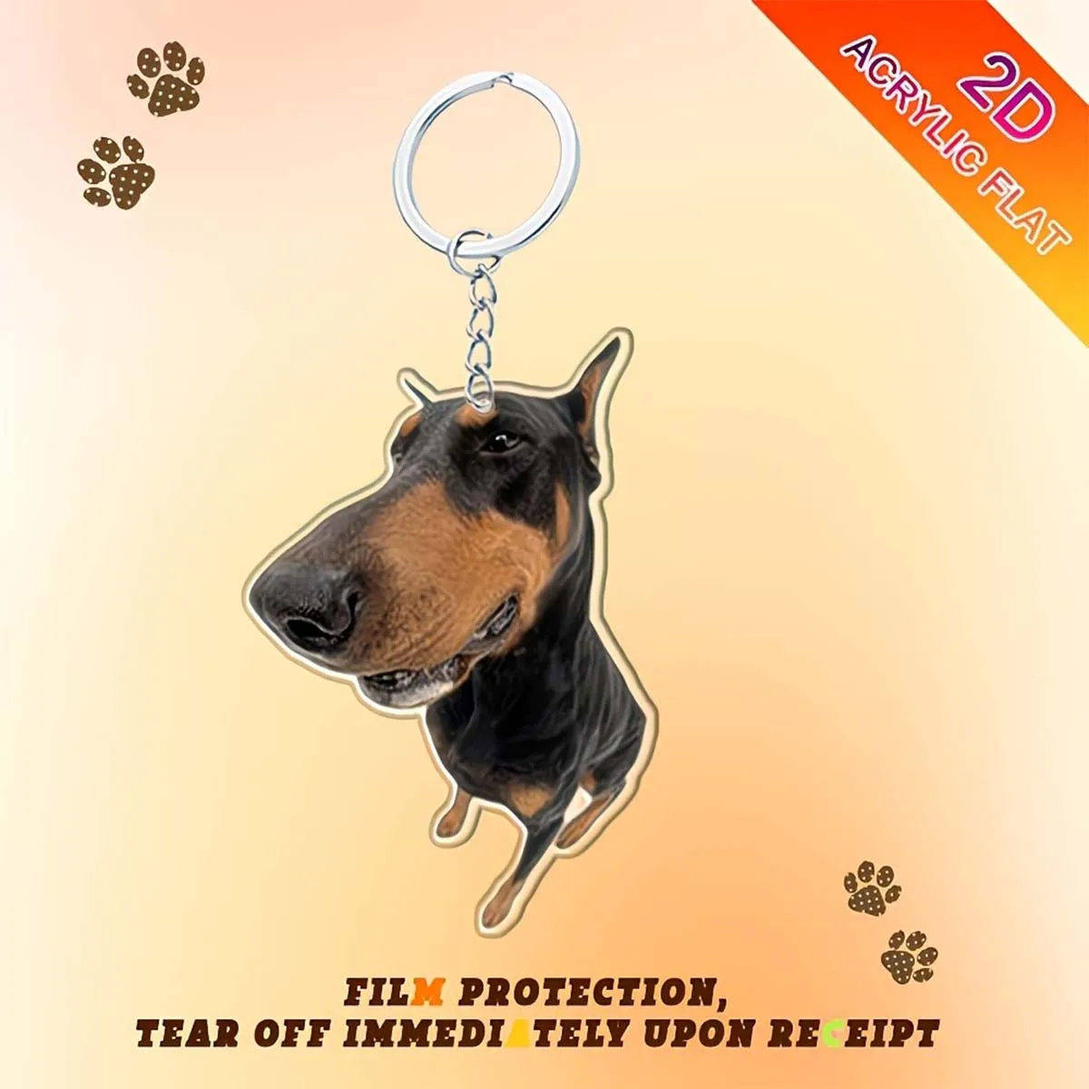 2D Custom Pet Avatar Photo Keychain, Full-Body Pet Photo Customization, Personalized Pets, Custom Acrylic Accessories