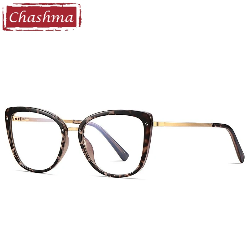 Chashma Eyeglasses Cat Eye Women Prescription Glasses Frame TR90 Optical Eyewear Spectacles Fashion Spring Hinge Temples