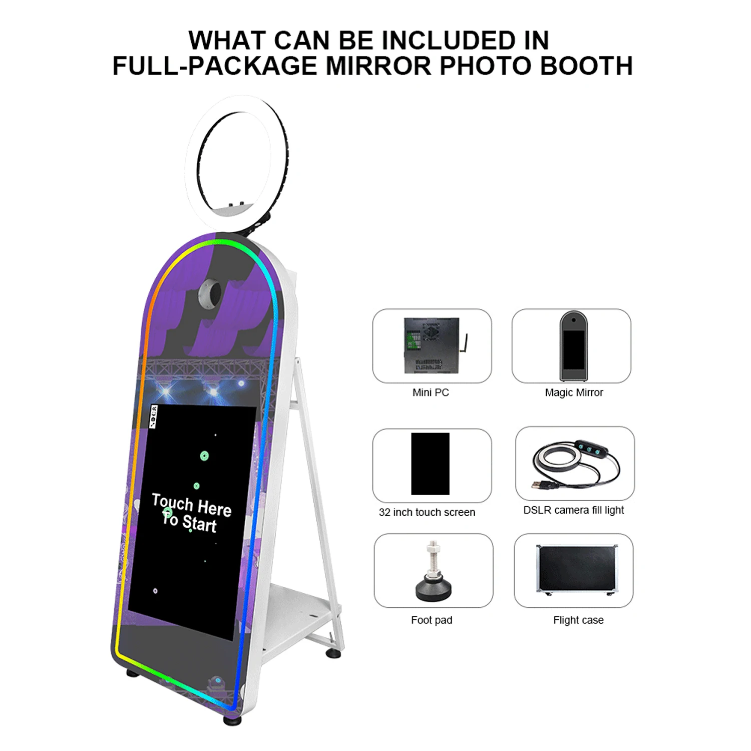 New Upgraded High Quality Mirror DSLR Camera Photo Booth Machine for Sale Mirror Photo Booth with Camera and Printer