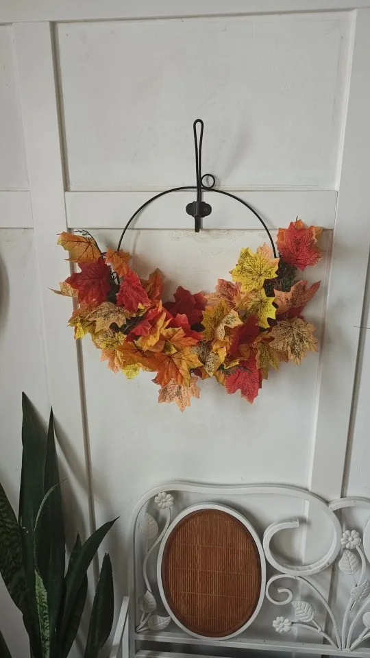 200CM Autumn Artificial Maple Leaf Wreath Fake Leaf Plant Vine Home Decor Garden Halloween Wall Outdoor Doors Windows Decoration photo review