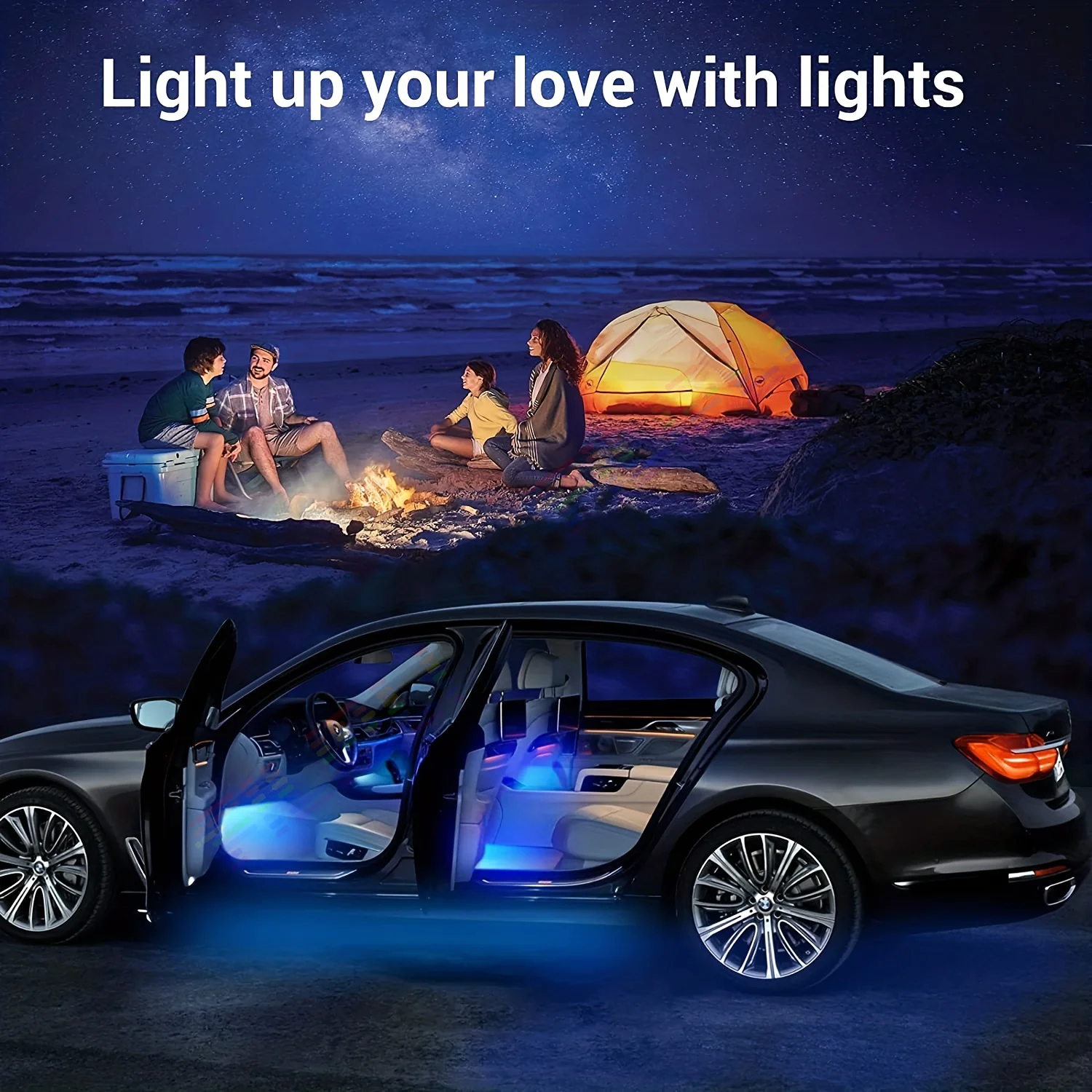 Per Honda Civci Rainbow Striscia acrilica RGB 64 colori LED Kit di illuminazione per interni auto