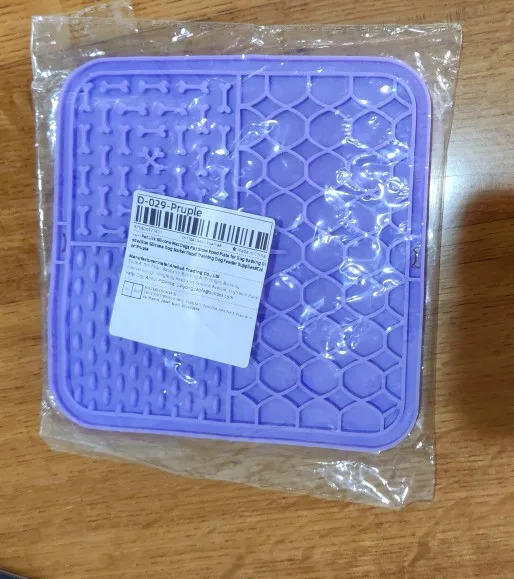 Customer review photo for Dog Lick Mat with Suction Cups