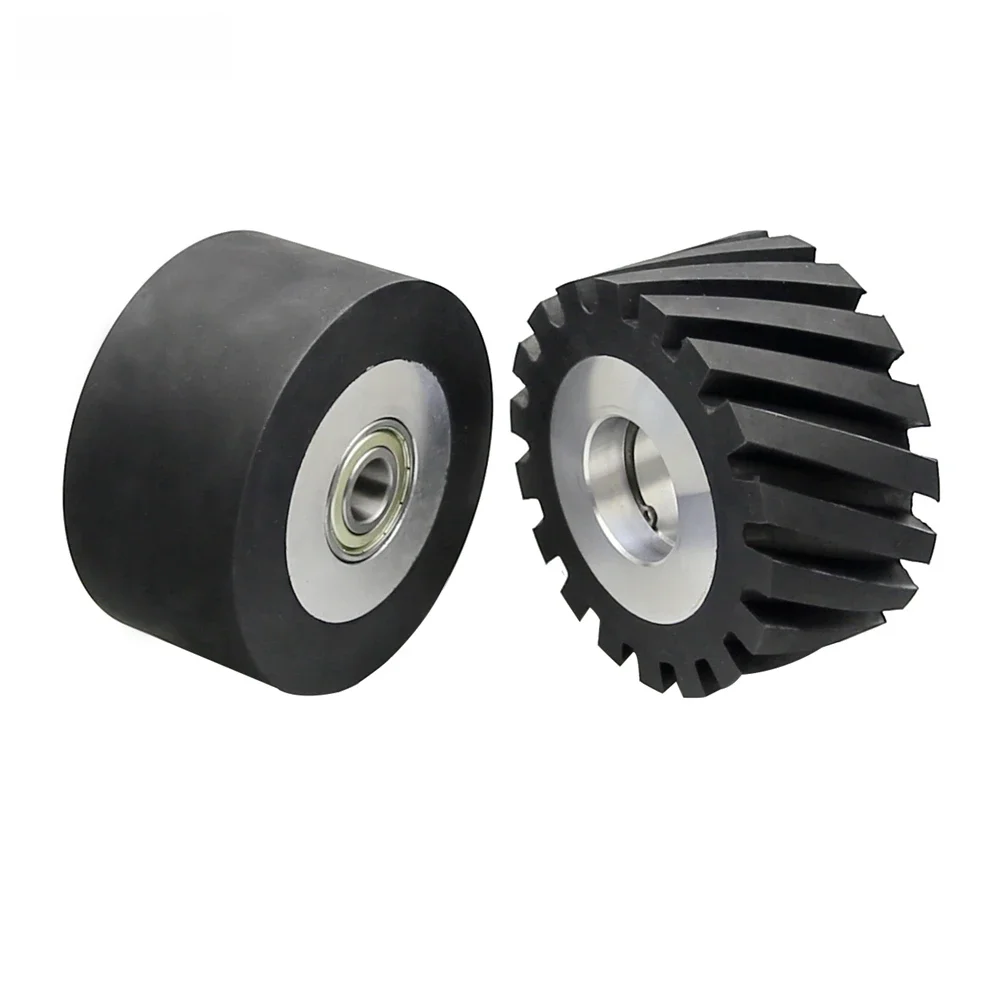 1 sztuka 100x50mm Solidne / rowkowane gumowe koło kontaktowe 4x2" Szlifierka taśmowa Część zamienna — zdjęcie 2