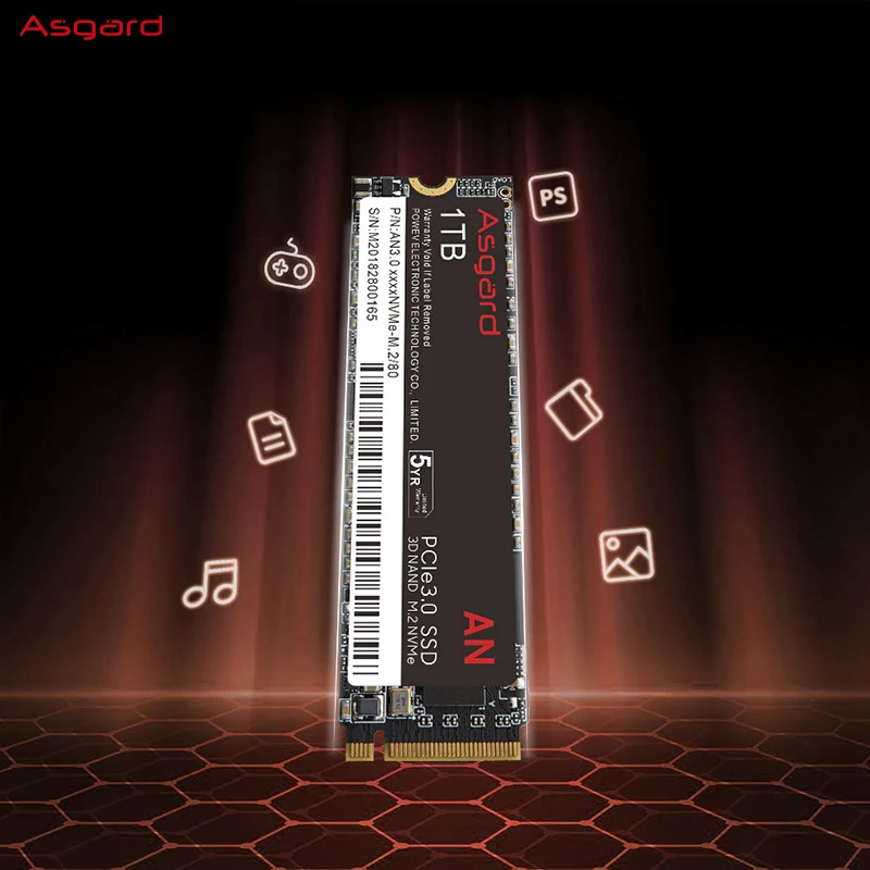 Imagem -03 - Asgard-unidade Interna de Estado Sólido para Laptop Desktop Ssd An3.0 1tb M.2 Nvme Pcie3.0 x4 2280 3300 Mbps