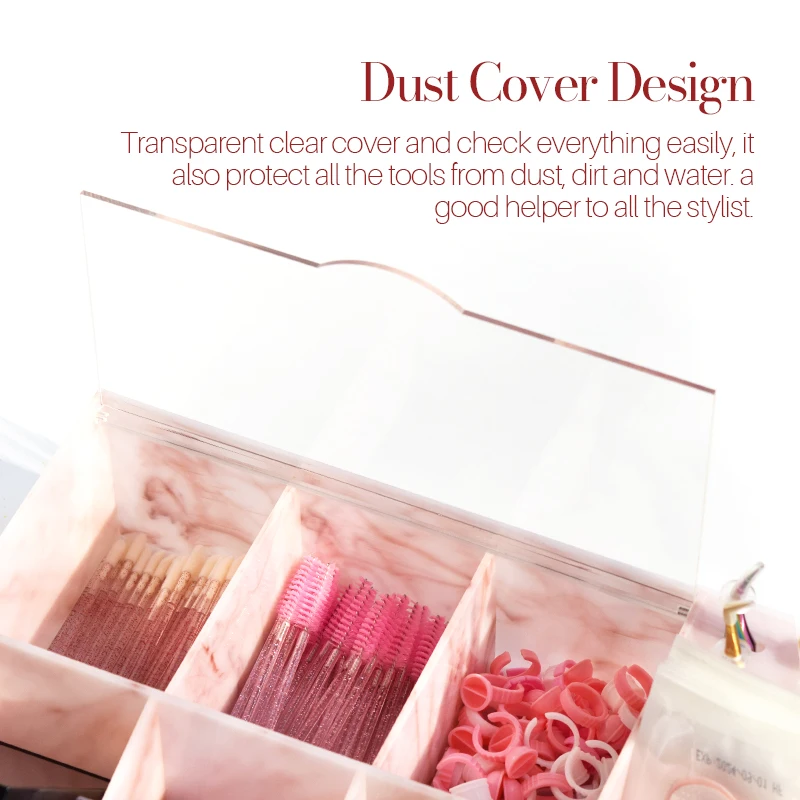 LashLsdy Large Capacity Multifunctional Eyelash Tool Storage Box for Make-Up Case Eyelashes Tool Acrylic Material