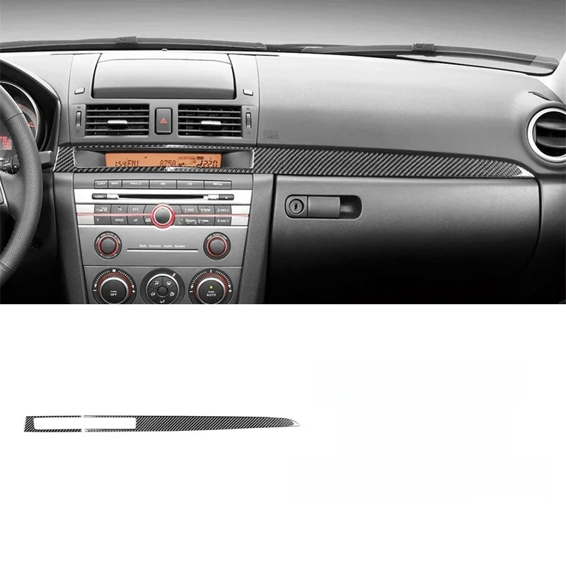 Koolstofvezel Auto Middenconsole Instrumentenpaneel Trim Strips Interieur Decoratie Sticker Voor Mazda 3 2004-2009 Auto Accessoires - afbeelding 2