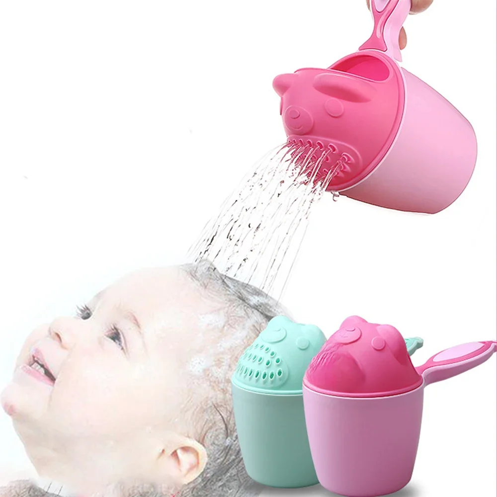 Bonnets de bain pour bébé, dessin animé mignon, tasse de shampoing pour enfants, Bailer de bain, cuillères de réception-cadeau pour bébé, tasse de lavage des cheveux pour enfants, outil de bain pour