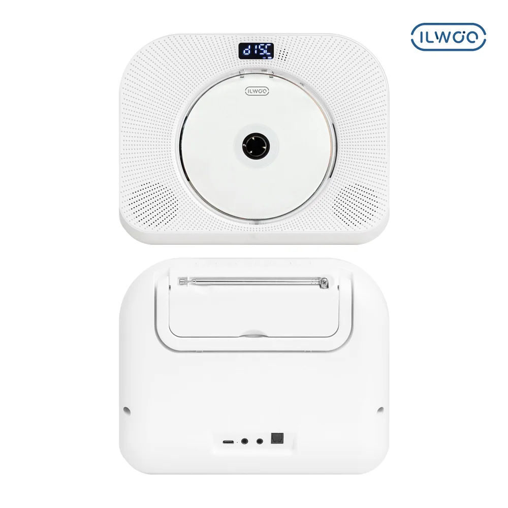 Il Woo Portable Wireless CD Player 7 IW-CP7 Bluetooth Table-top FM Radio USB remote control White Muster