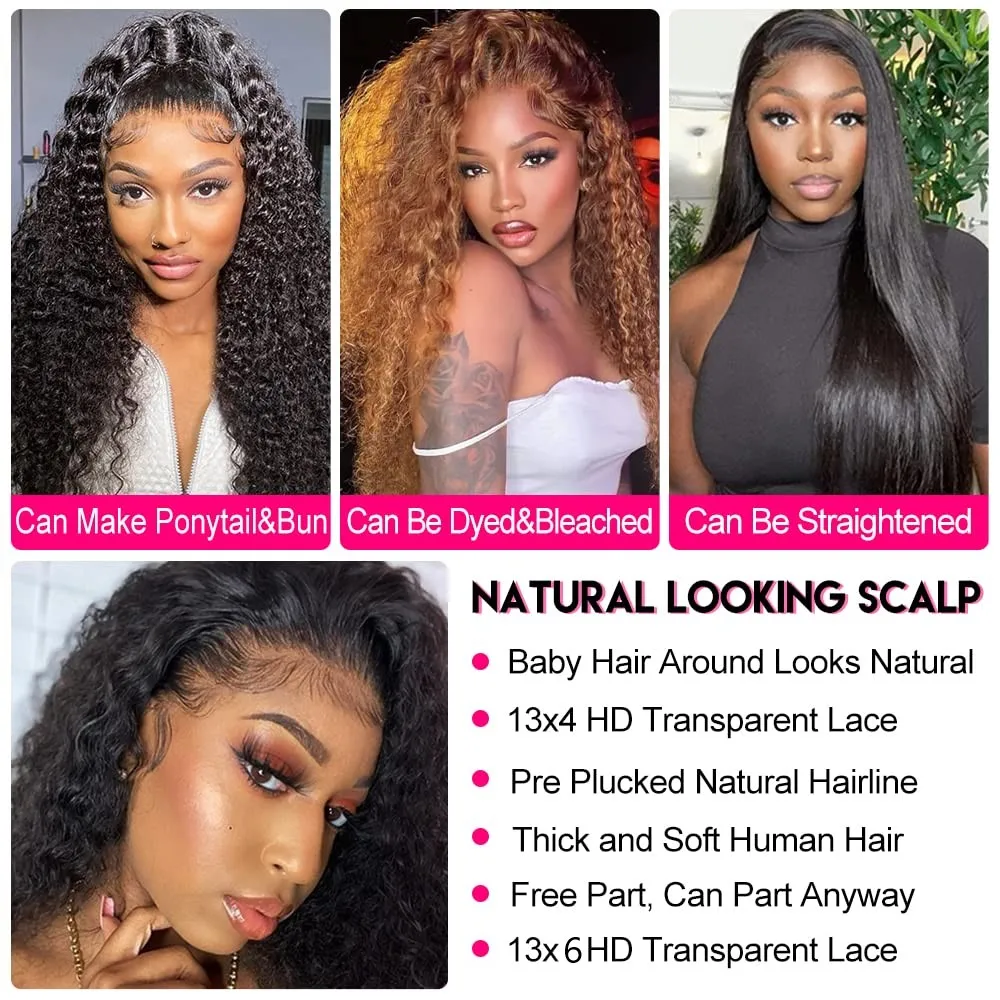 Water Wave Lace Front Wigs 13x4 13x6 HD Lace Frontal Wigs Curly Human Hair Wigs For Women Pre Plucked lace front human hair wigs