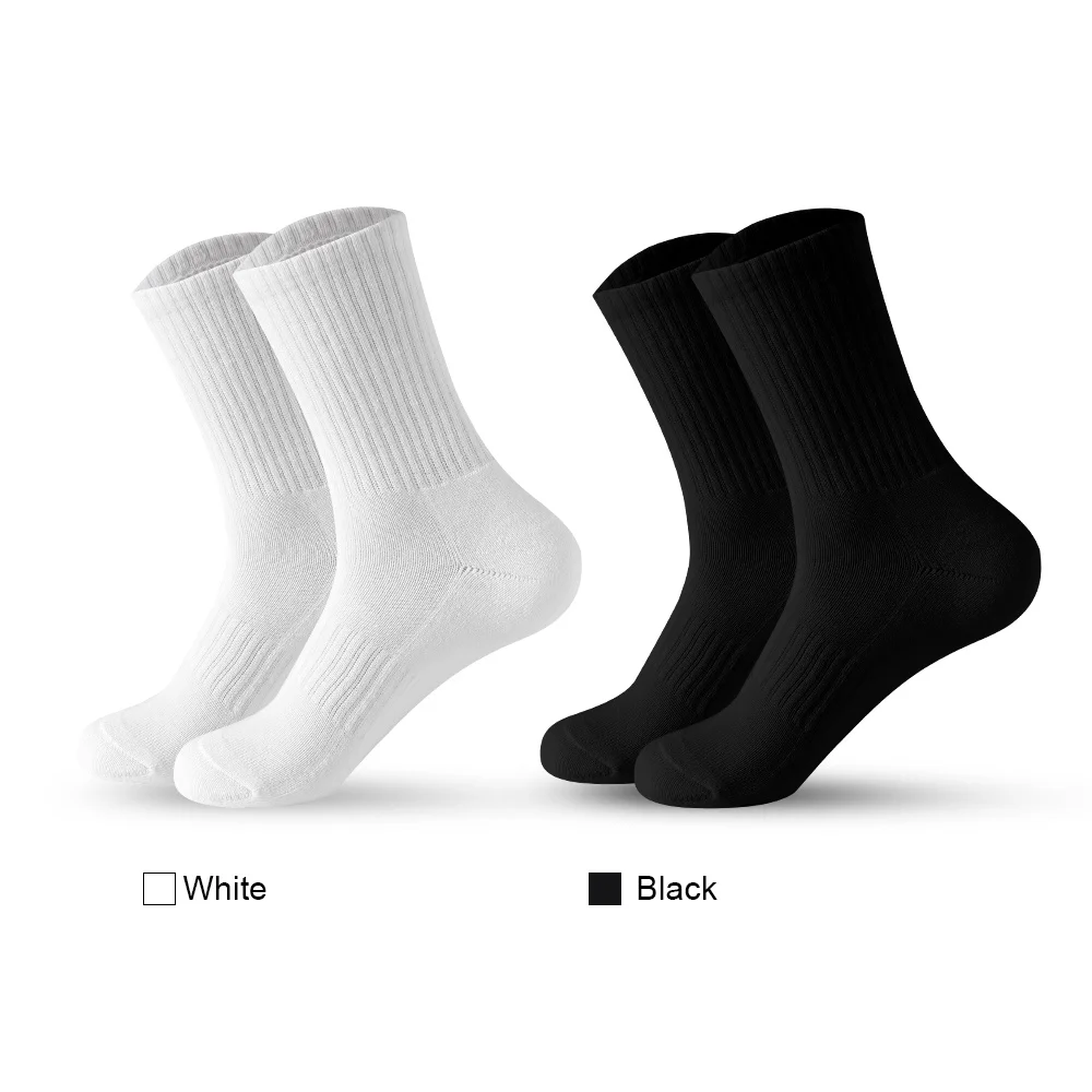 Calcetines largos de algodón para hombre, calcetín deportivo suave y transpirable, color blanco, talla grande, para verano e invierno, nuevo estilo,