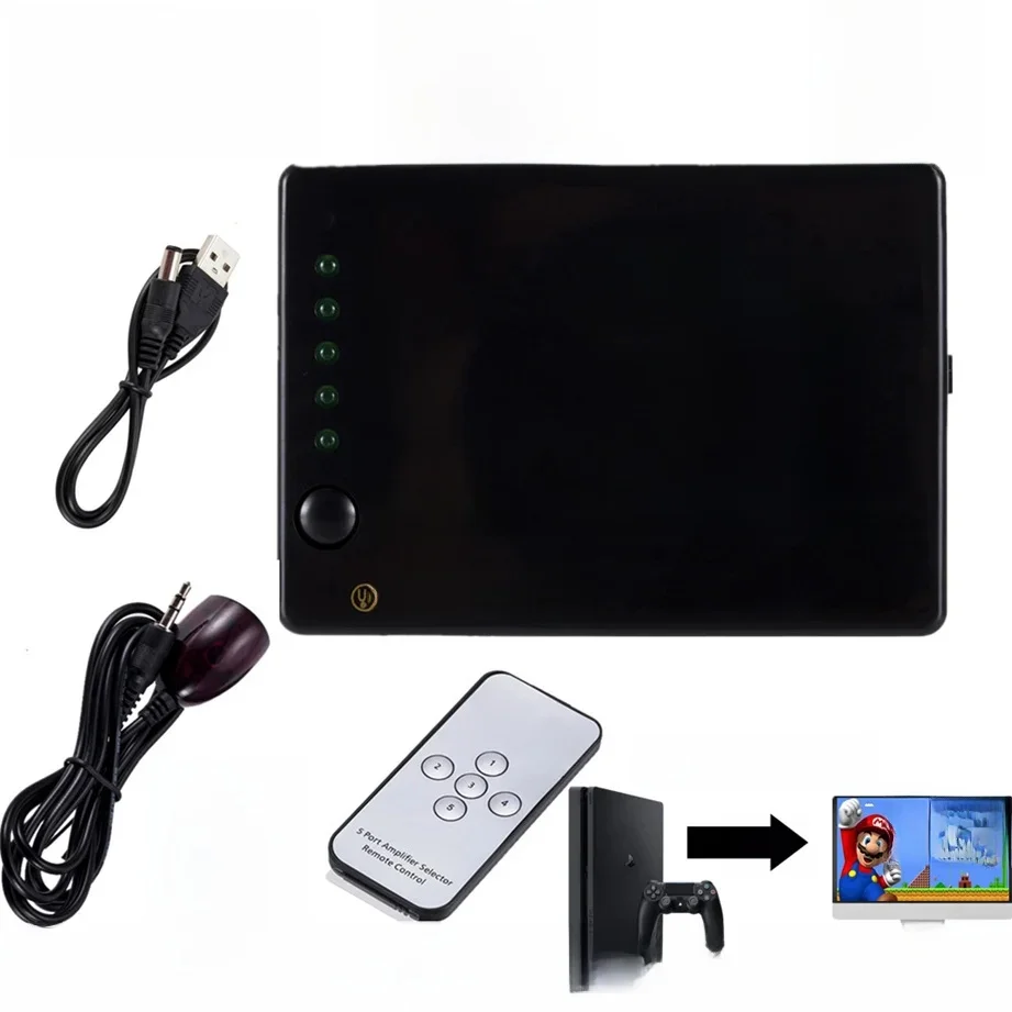 Répartiteur de câble HDMI 4K 2K 5x1, adaptateur de commutation vidéo HD 1080P, 5 entrées, 1 Port de sortie, Hub HDMI pour Xbox PS4 DVD HDTV PC portable TV