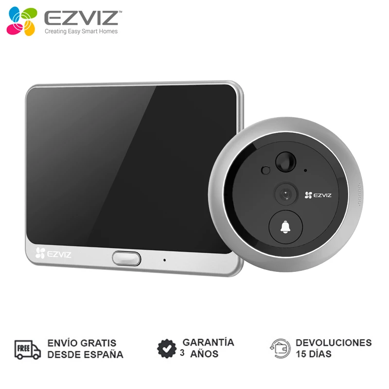 EZVIZ DP1C, Wireless Smart Peephole, WiFi Camera, Door Viewer,  IP Camera, Mini Camera, 2.4GHz WiFi, Motion Detection, 720p HD Video, Night Vision