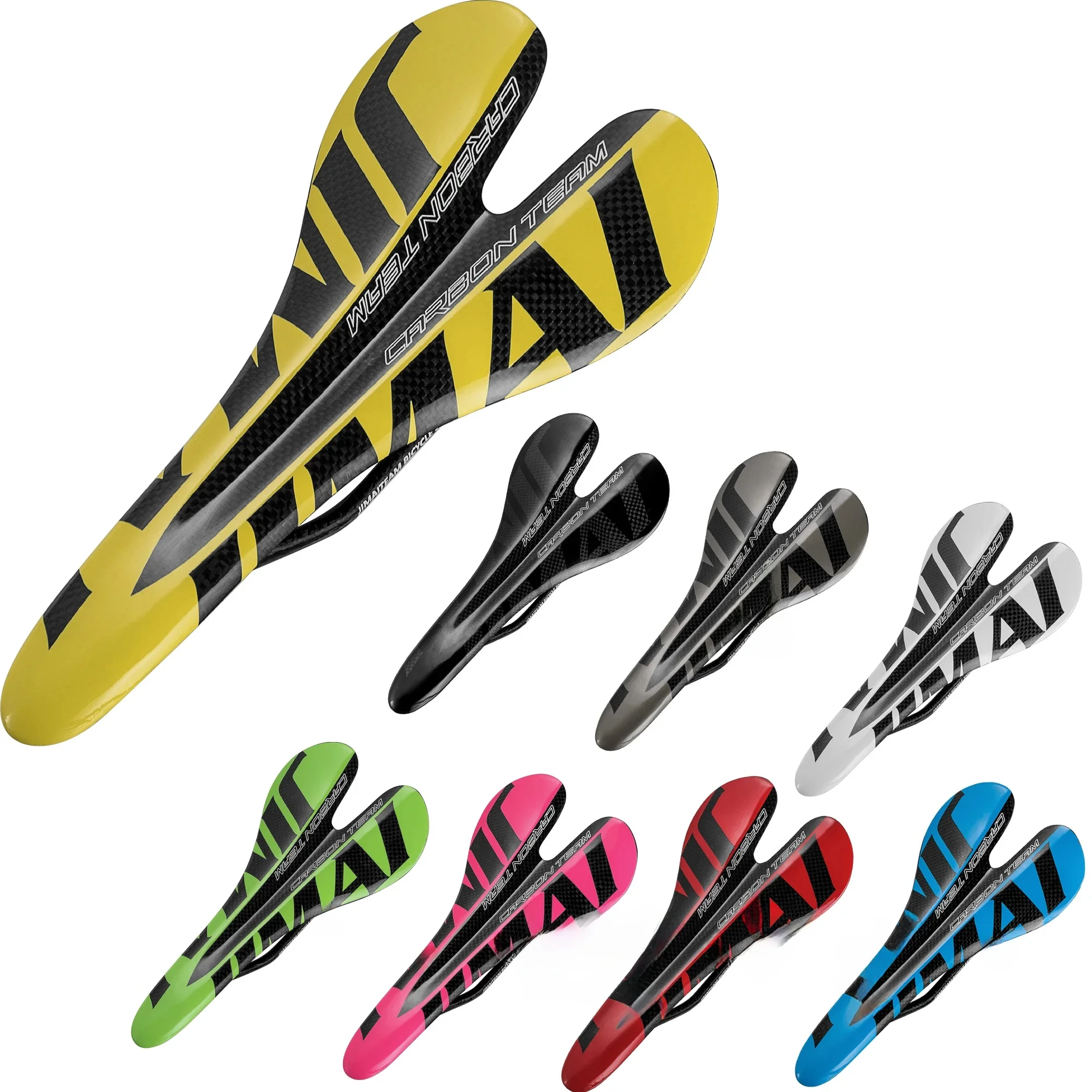 2019 JIMAITEAM rowerowa poduszka siedziska z pełnego włókna węglowego siodełko do roweru szosowego i górskiego otwarta wielokolorowa poduszka siedziska — zdjęcie 2