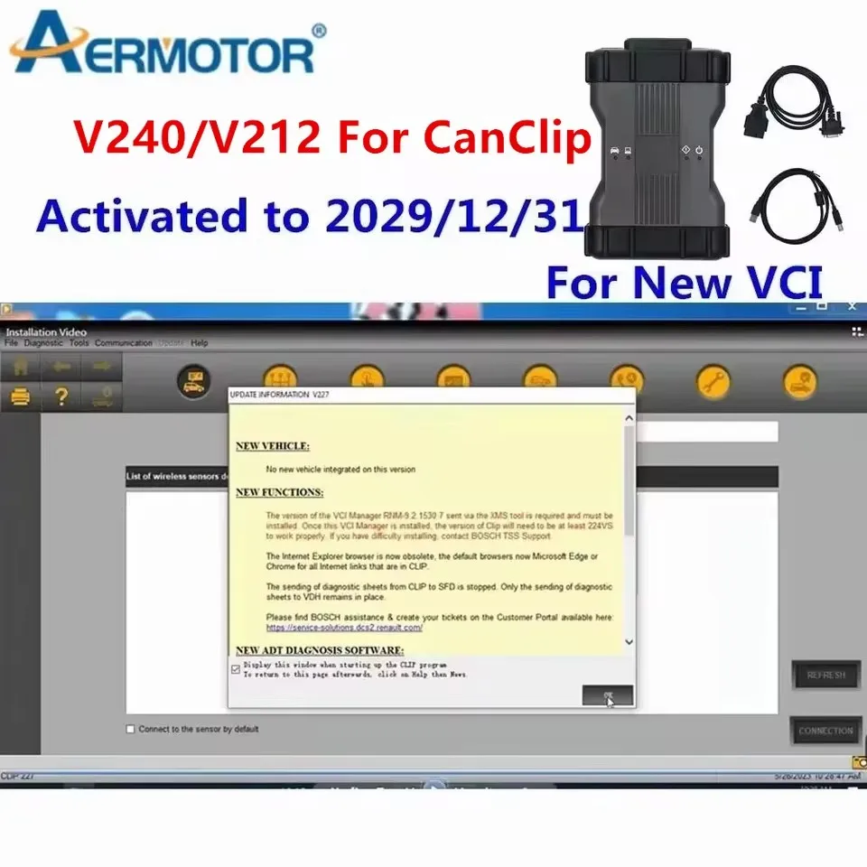

Top V240 Software Link For Renault CanClip OBDII Diagnostic Scanner AN2131QC Full Chip Programmer Interface Reprog V191+Pin V2