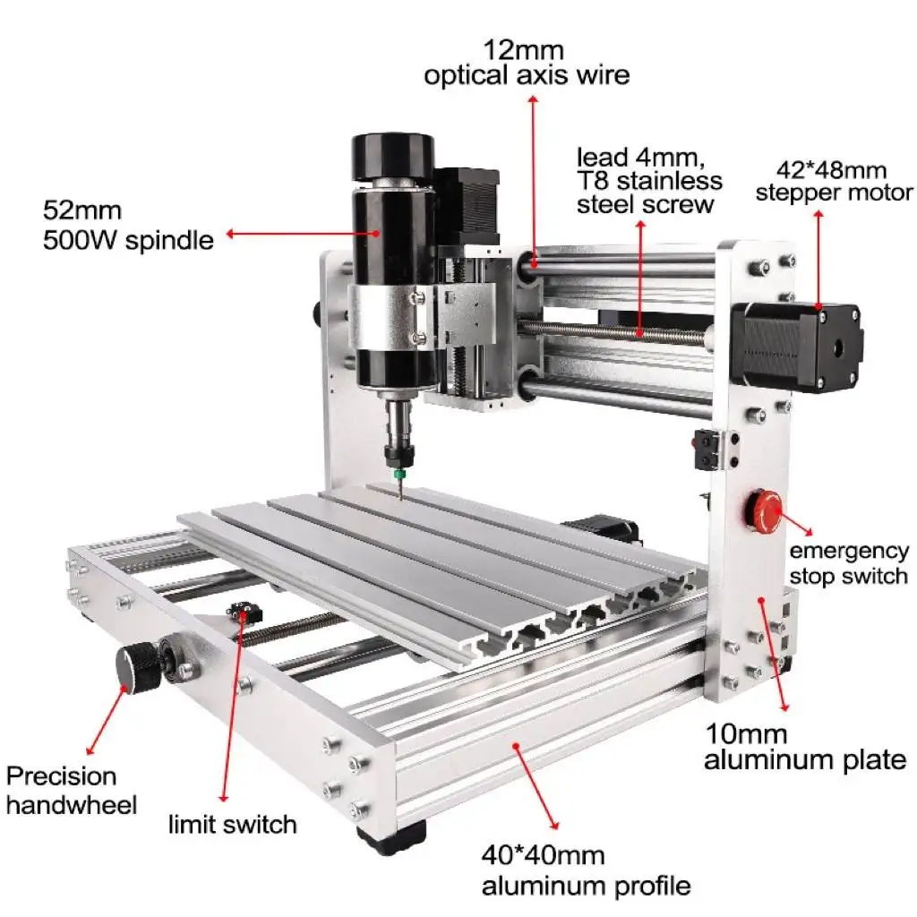 Imagem -02 - Cnc 3018 Max Metal Gravura Máquina Grbl Controle com Motor do Eixo Gravador a Laser Desejo de Madeira Atualização 500w