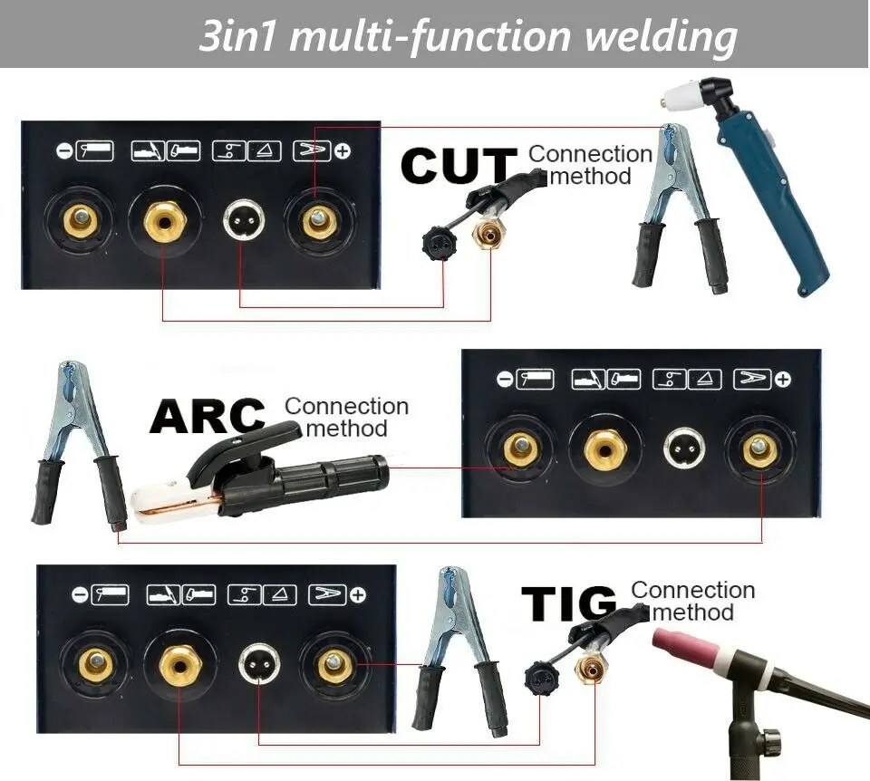 CT418 CUT/TIG/MMA 3 in 1 Inverter multifunzione Plasma Cutter 40A saldatrice TIG 180A Argon ARC 160A attrezzatura per saldatore