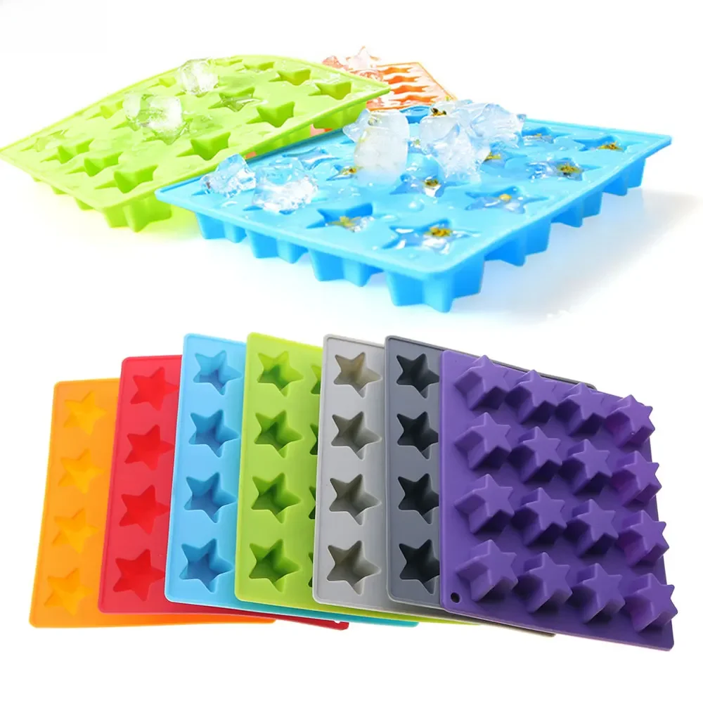 JCD-Moule à Glaçons en Silicone à 16 Grilles, Étoile, Pentagramme, Gâteau, Chocolat, Bricolage, Crème Glacée, Gelée, Biscuits, Outils de Cuisson de Cuisine