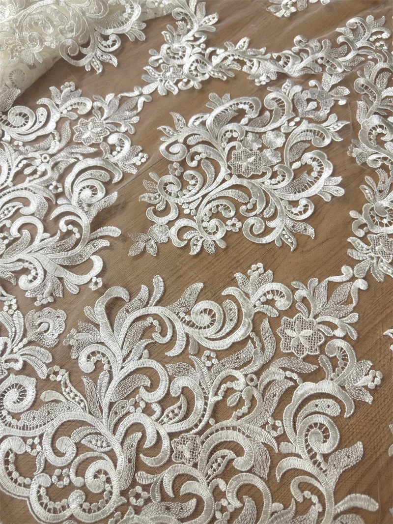 White Lace Fabric for Crafts - Clear Sale Price Competitive Bridal Fabric by the Yard Suitable for Clothing Home Decor