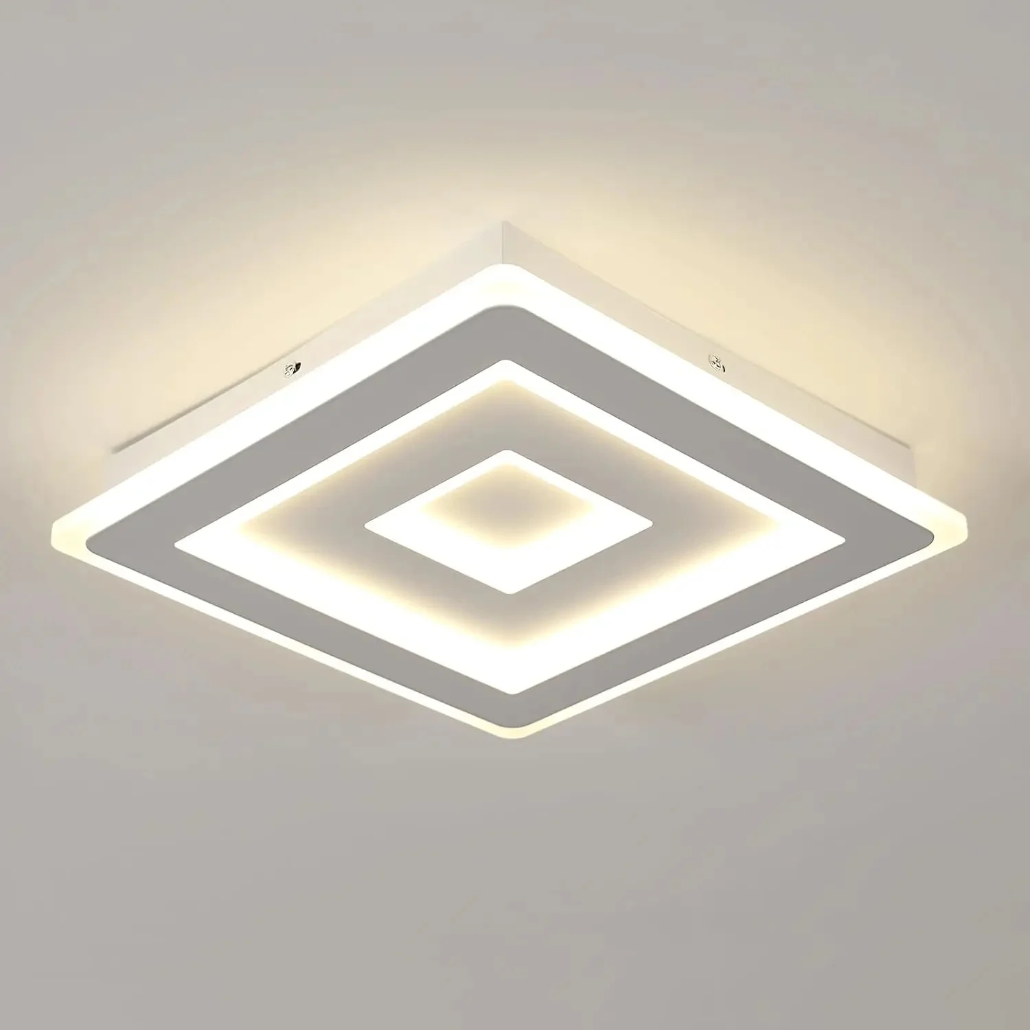 Modern Square LED Ceiling Light, 52W LED Ceiling Lamp, Acrylic Indoor Ceiling Light Fixture White for Bedroom,Hallway,4500K
