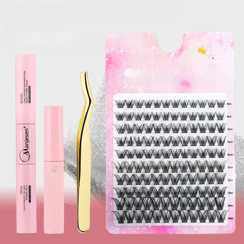 Zestaw do makijażu DIY 120 pęczków Lash Bond and Seal Eyelash Glue Remover Aplikator Lash Clusters Kompletny zestaw do przedłużania rzęs — zdjęcie 2