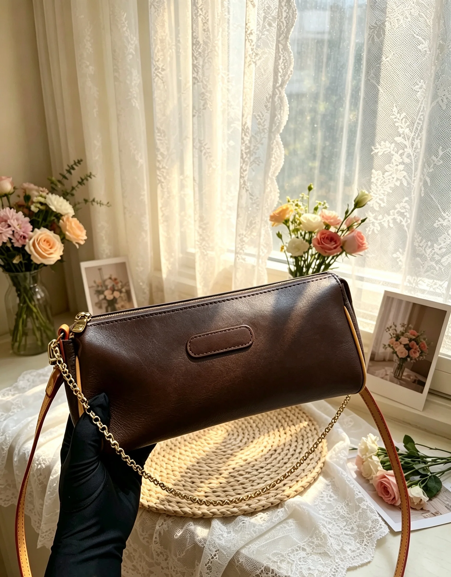 High Texture PU Leather Crossbody Bag 25-13cm