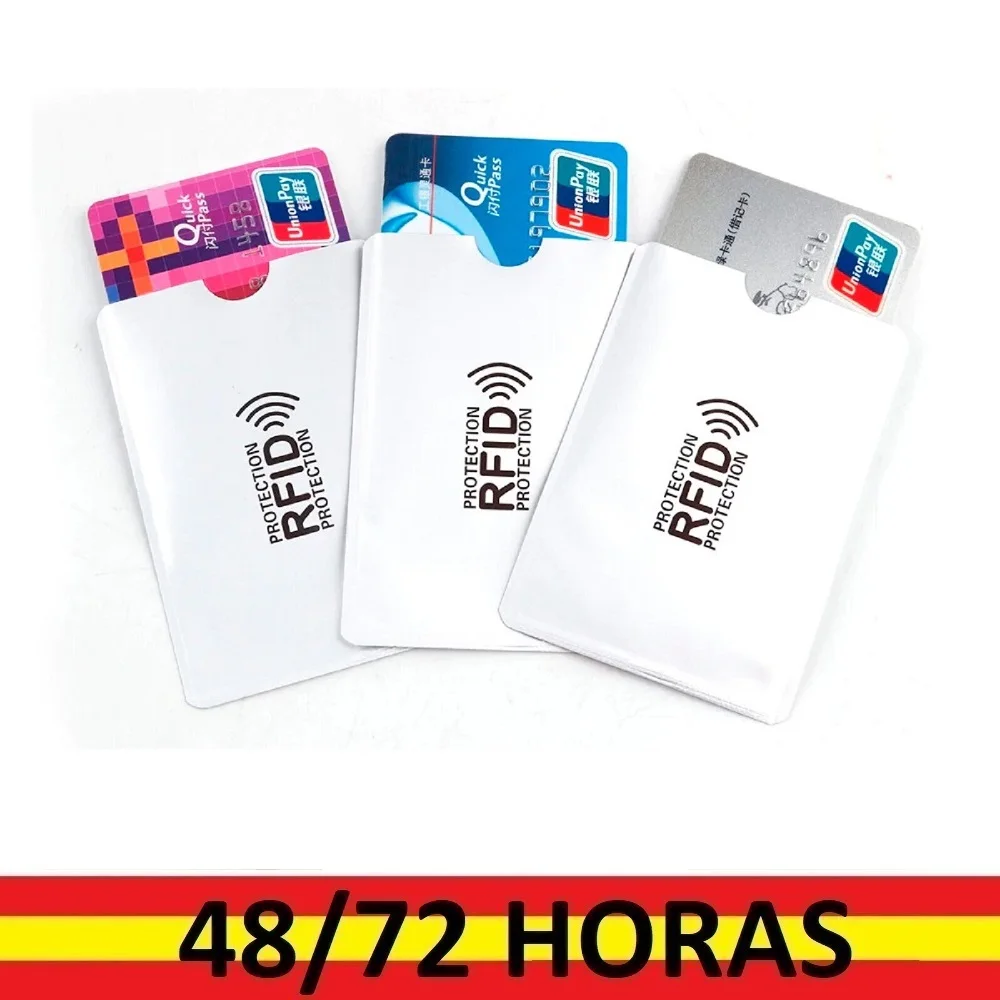 5 / 10 Fundas Protectoras Tarjetas RFID Anti Copias Antifraude Tarjeta Bancaria, Lector de bloqueo, Protector de Metal de aluminio inteligente,