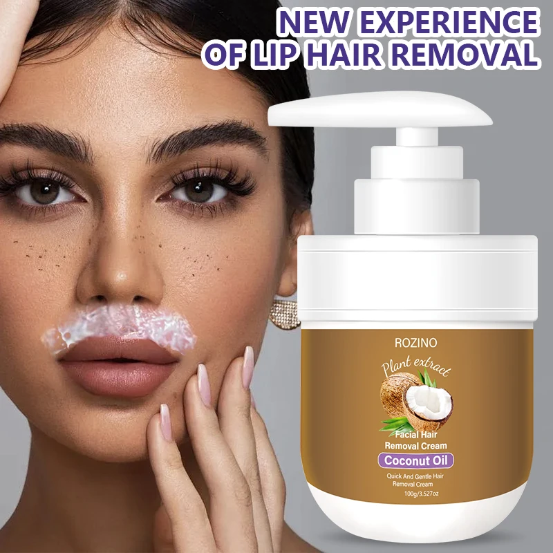 Rozino Coconut Oil Lip Hair Removal Cream, with a Smooth Texture and Easy to Apply, Contains Coconut Oil Ingredients to Gently Care for the Skin Around the Lips. Overall, It Has a Mild Nature, Is Comfortable to Use, and Has a Simple Operation Method, Making It Suitable for Daily Localized Care.