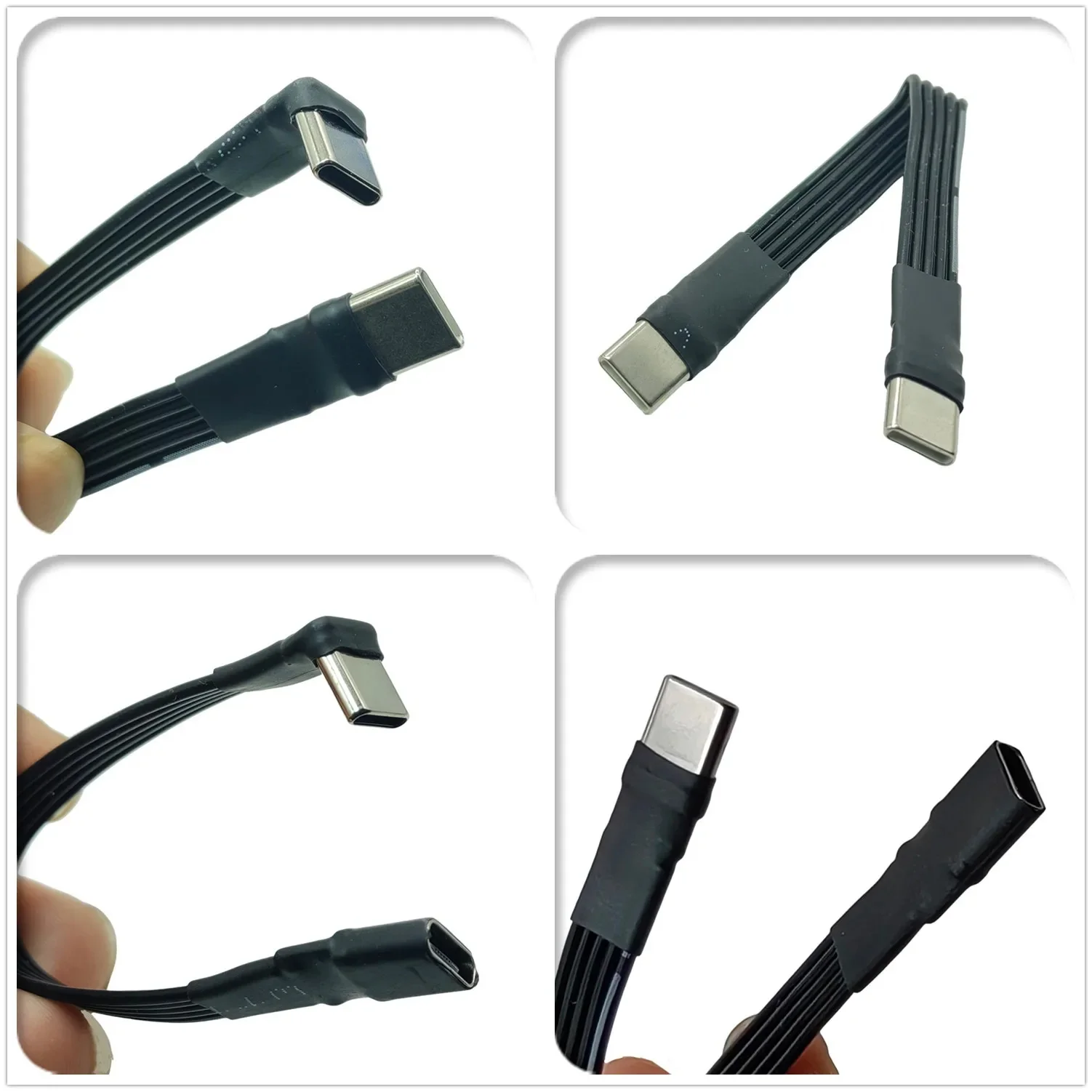 Płaski silikonowy kabel USB C do USB C z szybką transmisją danych do konsoli do gier i słuchawek Oszczędność miejsca 0,1 m 0,2 m 0,3 m — zdjęcie produktu 7
