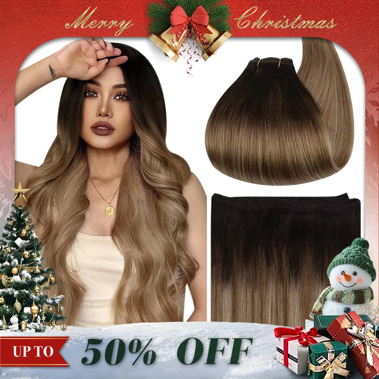 Ugeat costurar em extensões de cabelo humano macio natural raiz escura feixes de cabelo para mulheres tece cabelo 100g remy cabelo humano