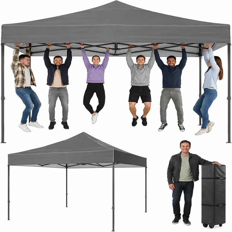 Aoxun Gazebo plegable 3x3m impermeable y estable, carpa desplegable con bolsa de transporte, protección UV 50+, carpa de jardín incluida. Bolsa enrollable, sacos de arena, carpa para fiestas, camping