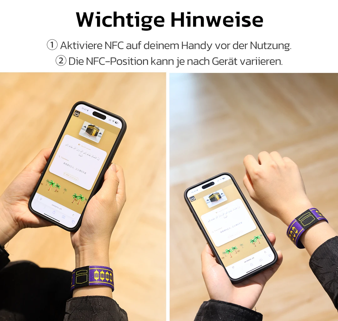Umweltfreundliches NFC Hadith Bracciale leuk Geschenk Familientreffen ipoallergeni Design, Antippen zum Lesen 2026 Ramadan