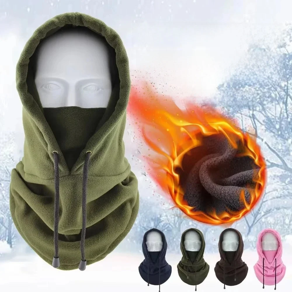 AliExpress New Quality Cycling Cap Ski Balaclava Winter Windproof Cap Outdoor Hood Cap Cold Padded Hood Beanies Plush Warm Hat Polar Fleece